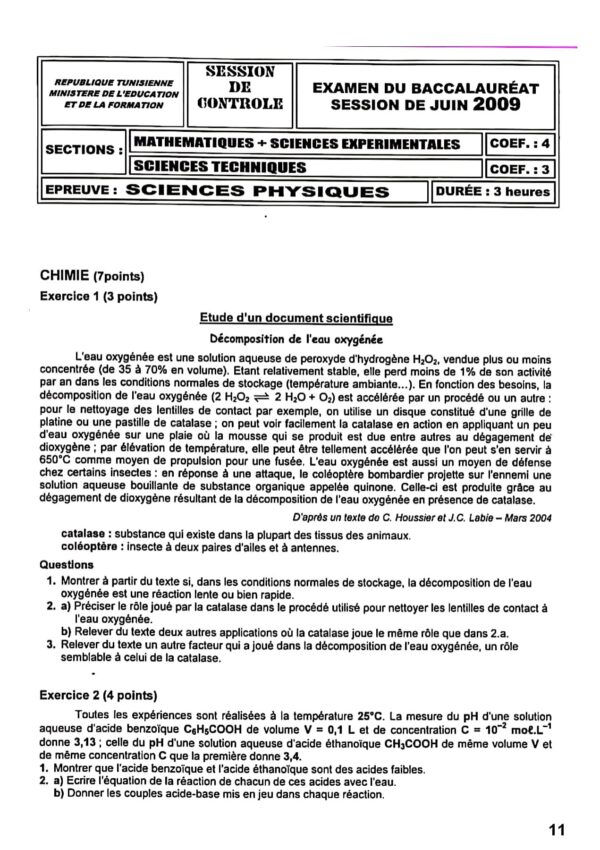 [Z2new]- Epreuves PHY bac corrigées 2009-2024, Bac Sciences Exp.