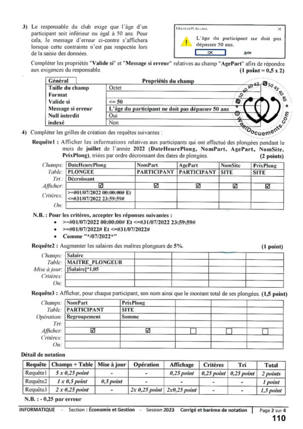 [G6new]- Informatique- Epreuves bac economie corrigées (2009-2025)