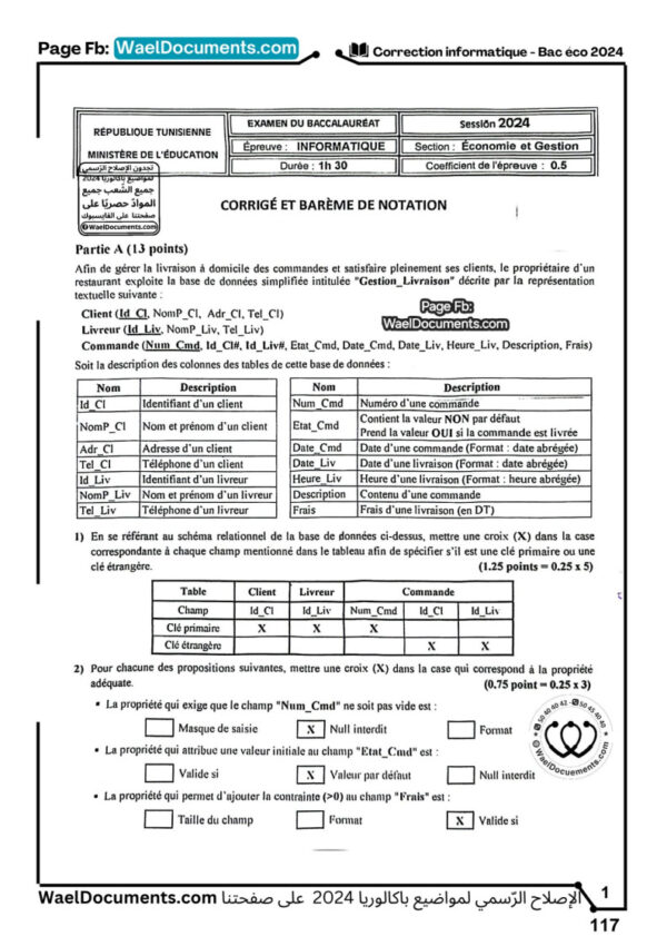 [G6new]- Informatique- Epreuves bac economie corrigées (2009-2025)