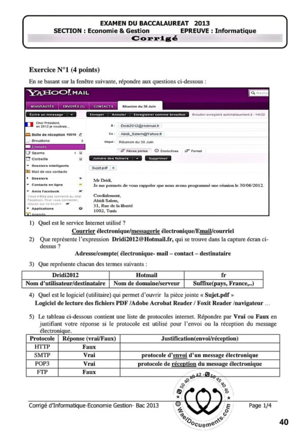 [G6new]- Informatique- Epreuves bac economie corrigées (2009-2025)