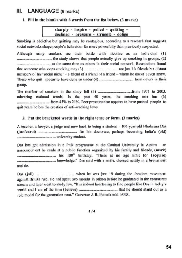 [W4new]- Anglais- Epreuves bac corrigées (2009-2025) Sections sciences exp, maths, eco, info