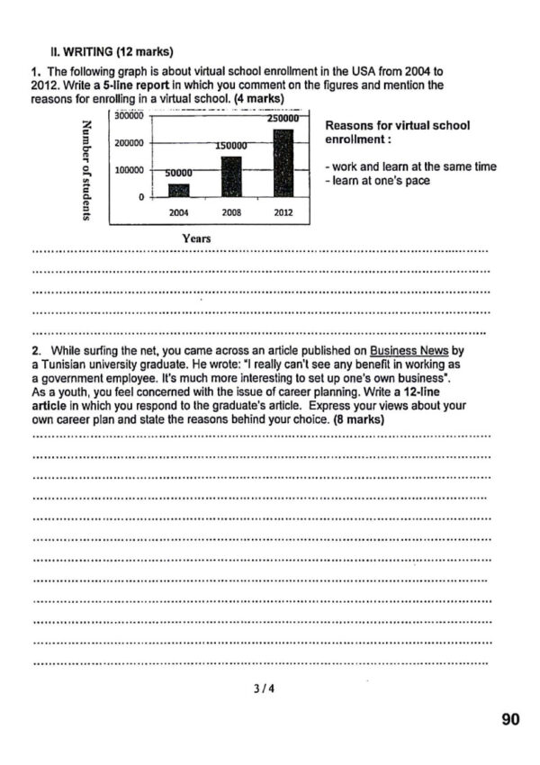 [W4new]- Anglais- Epreuves bac corrigées (2009-2025) Sections sciences exp, maths, eco, info