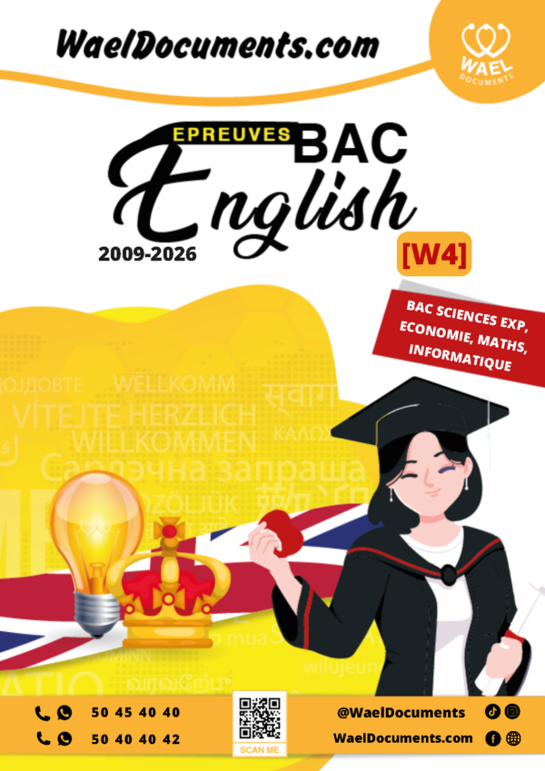 [W4new]- Anglais- Epreuves bac corrigées (2009-2026) Sections sciences exp, maths, eco, info
