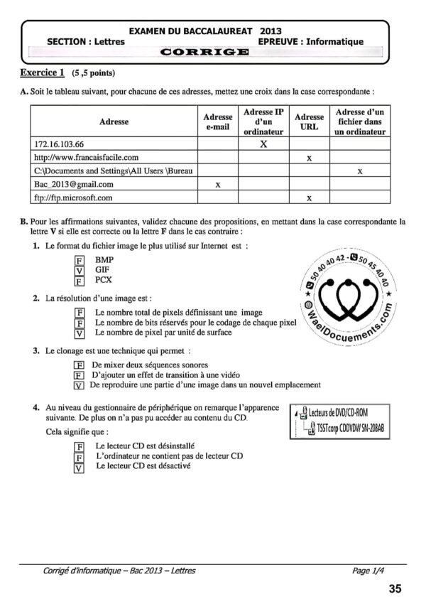 [L13new]- Informatique- Epreuves bac lettres corrigés (2009-2024)