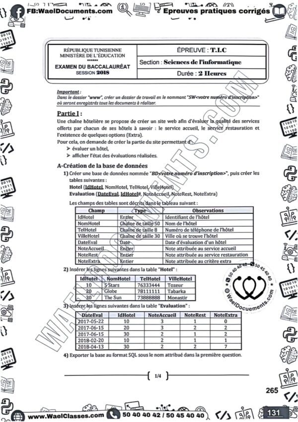 [i13new] STI- Devoirs corrigés- Bac Informatique