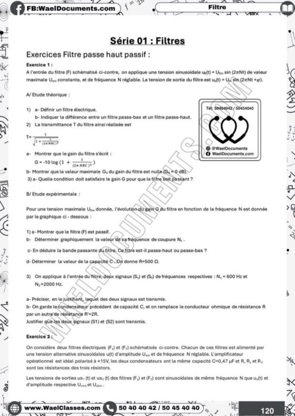 [T2new] Physiques- Exercices corrigés niveau moyen tous les chapitres- Bac Technique