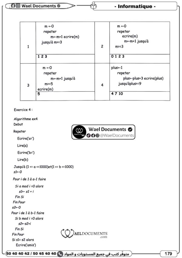 [3SA] 3ème année science- Devoirs corrigés- 1er trimestre