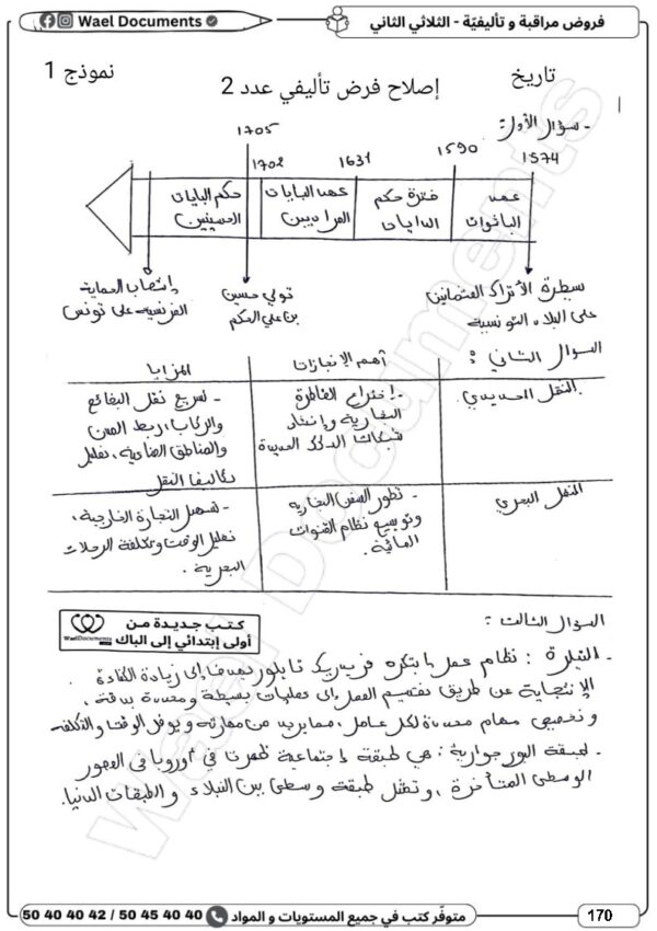 [8BP] الثامنة أساسي 2026 -امتحانات بالاصلاح للنموذجي  - الثلاثي الثاني