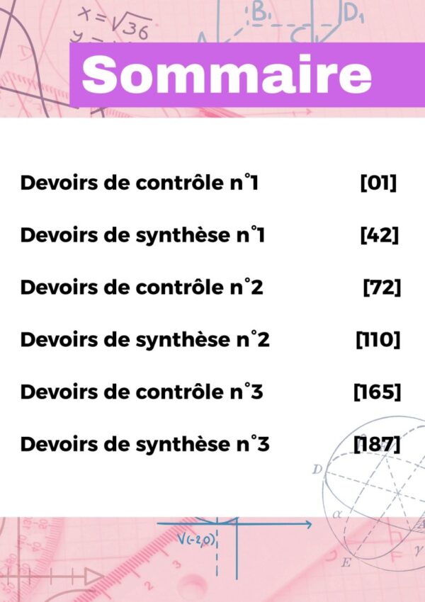 [EMd] Maths-Devoirs Bac économie- avec correction pour toute l’année (couleurs)