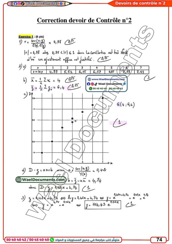 [EMd] Maths-Devoirs Bac économie- avec correction pour toute l’année (couleurs)