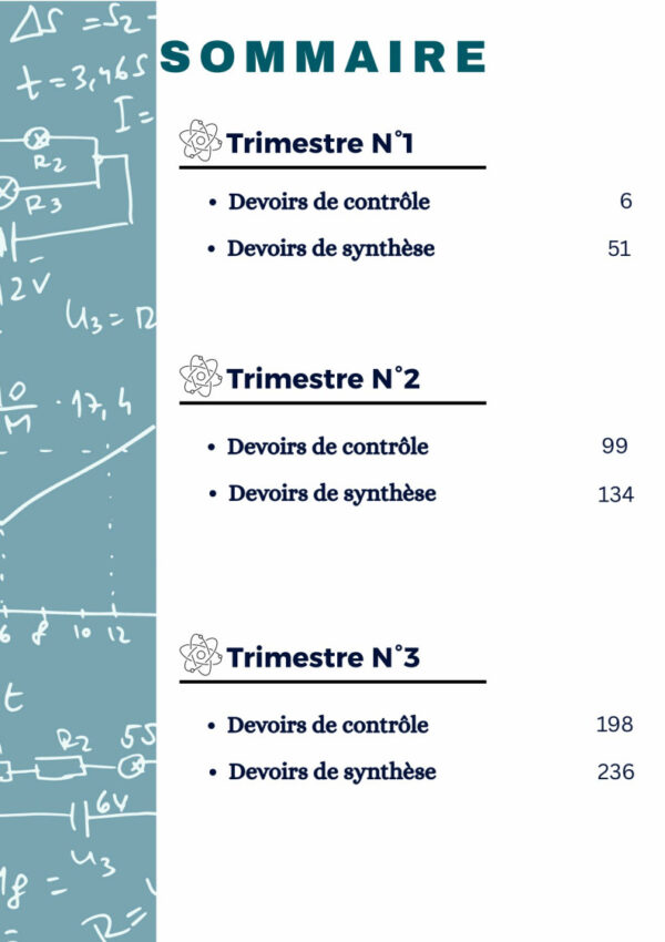 [IPd] Physique- Devoirs bac info- avec correction pour toute l’année (noir)