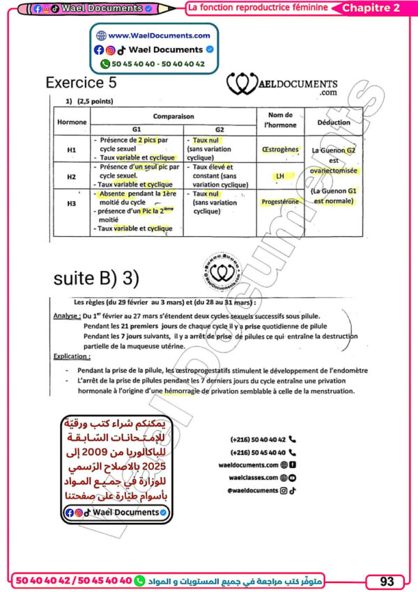 [MS] SVT- Bac Maths- Cours,exercices, et devoirs corrigés