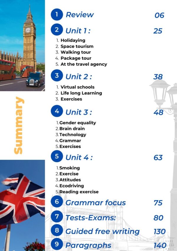 [SE] Anglais-summary, paragraphs, language,exercices- with correction-Bac Scientifique etbac (couleurs)