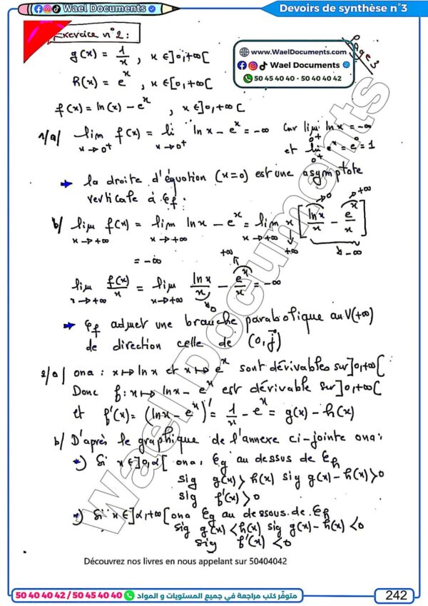 [SMd] Maths- Devoirs Bac sciences - avec correction (noir)
