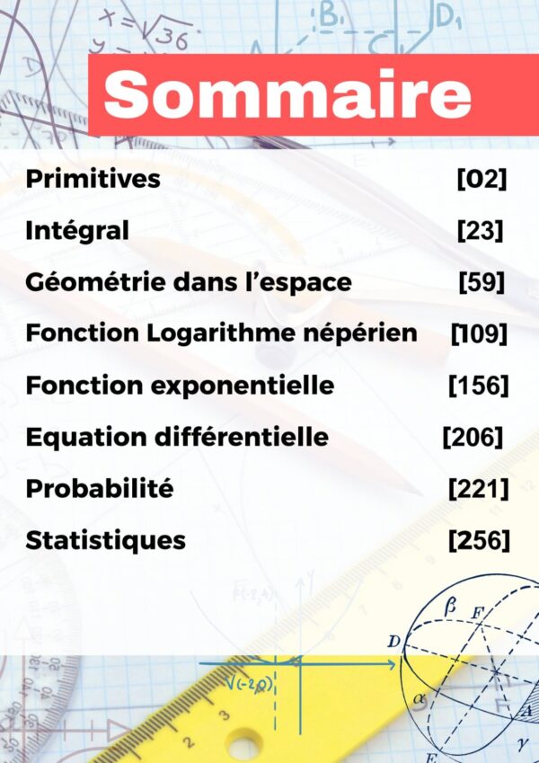 [SMz] -Maths- Cours et exercice corrigés- TOME 2 Bac sciences: primitives intègrales, espace, ln, exp, prob, stat, ép.diff (noir)