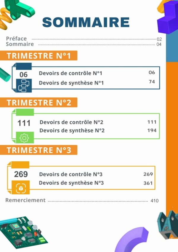 [TD]Mécanique et électrique-Devoirs contrôle et synthèse avec correction-pour toute l’année(Couleurs)